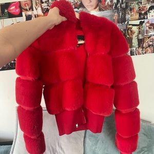 IAMGIA MARLOW RED FUR JACKET